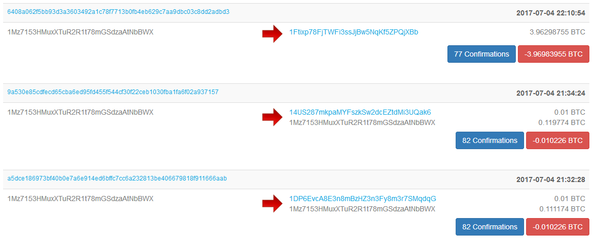 NotPetya Bitcoin wallet transactions