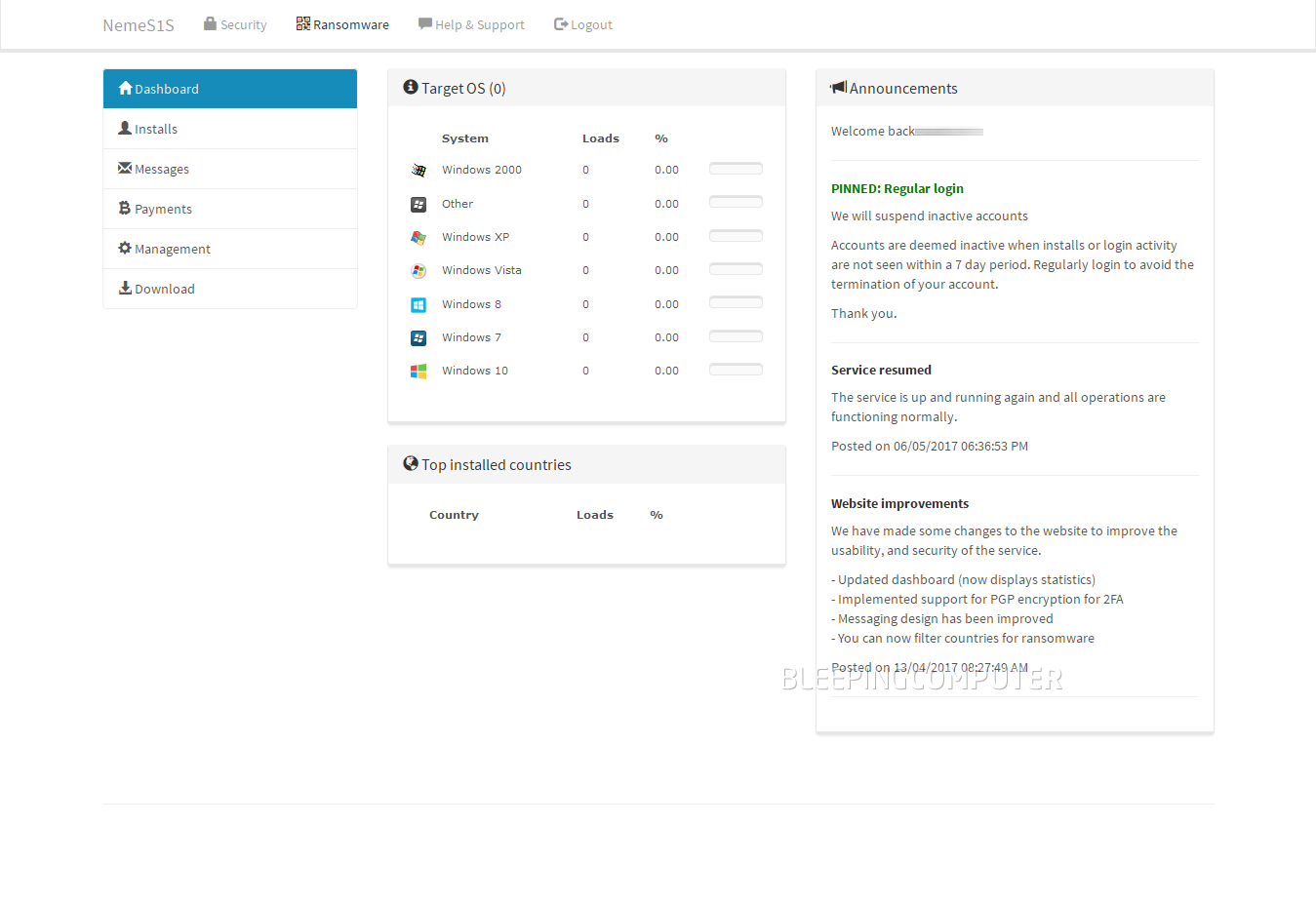 NemeS1S dashboard