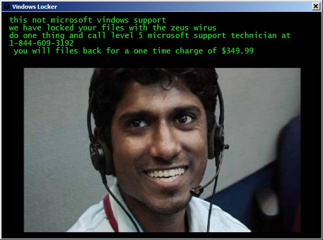VindowsLocker ransom message