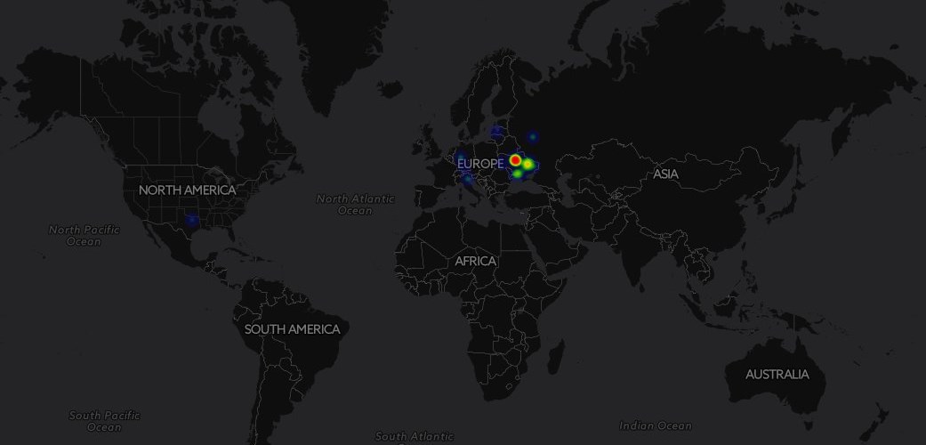 Heat Map of Countries Targeted by XData