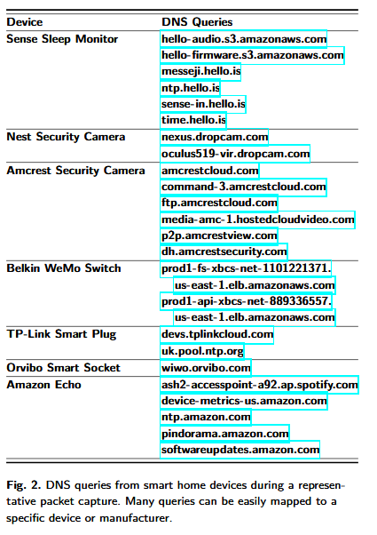 DNS requests per IoT device