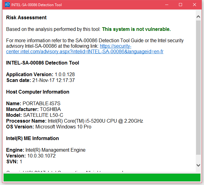 Intel Detection Tool