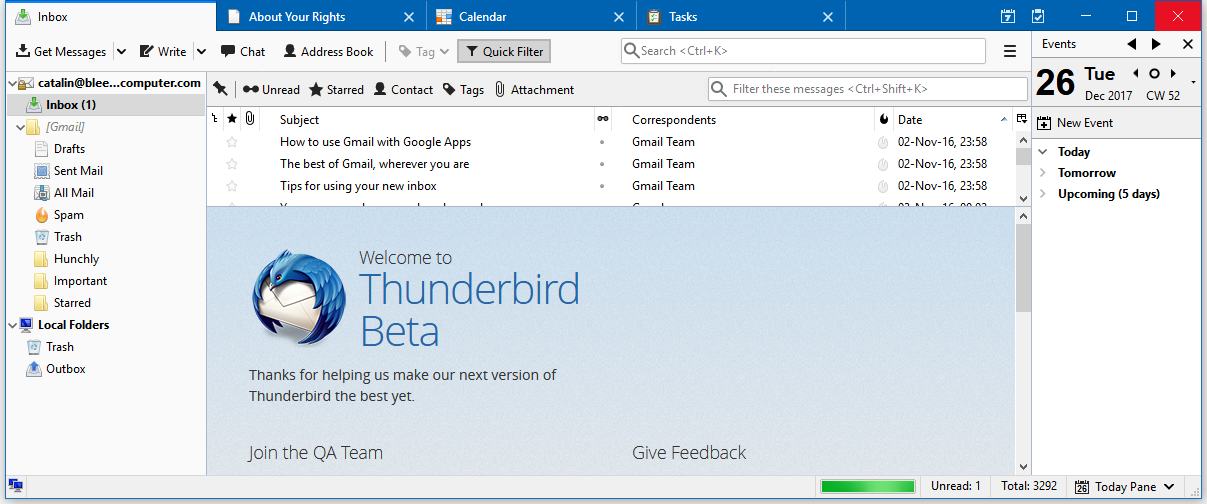 mozilla thunderbird beta