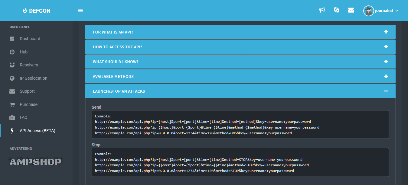 Defcon.pro API documentation