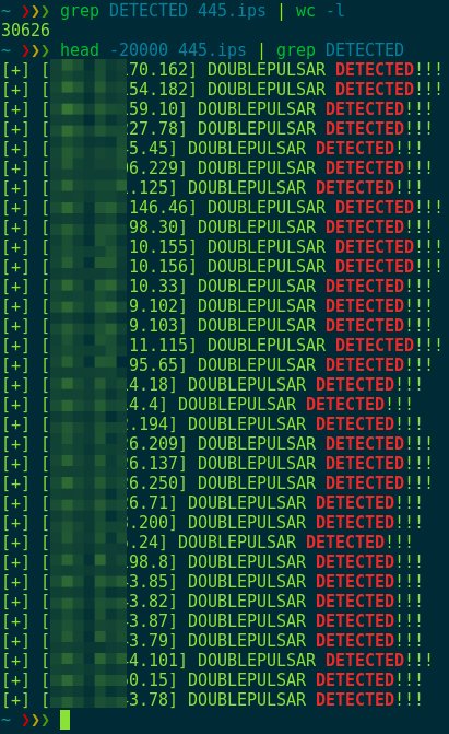 List of PCs infected with DOUBLEPULSAR