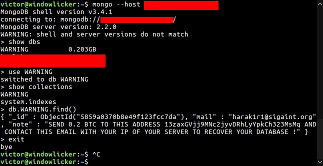 MongoDB ransom demand