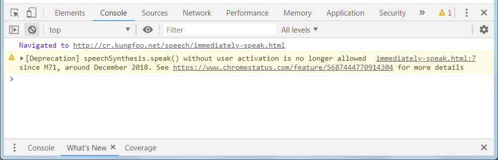 Speech Synthesis API Blocked