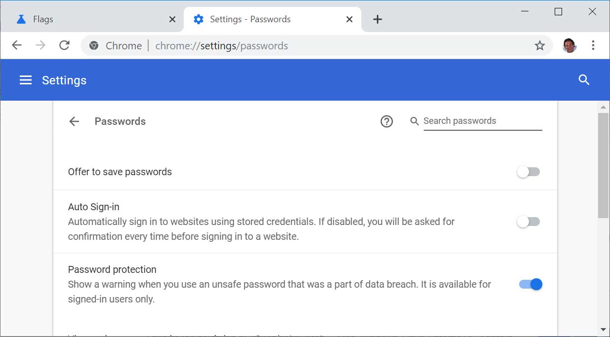 Password protection feature