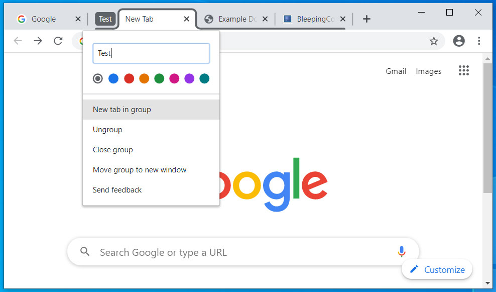 Chrome Tab Groups