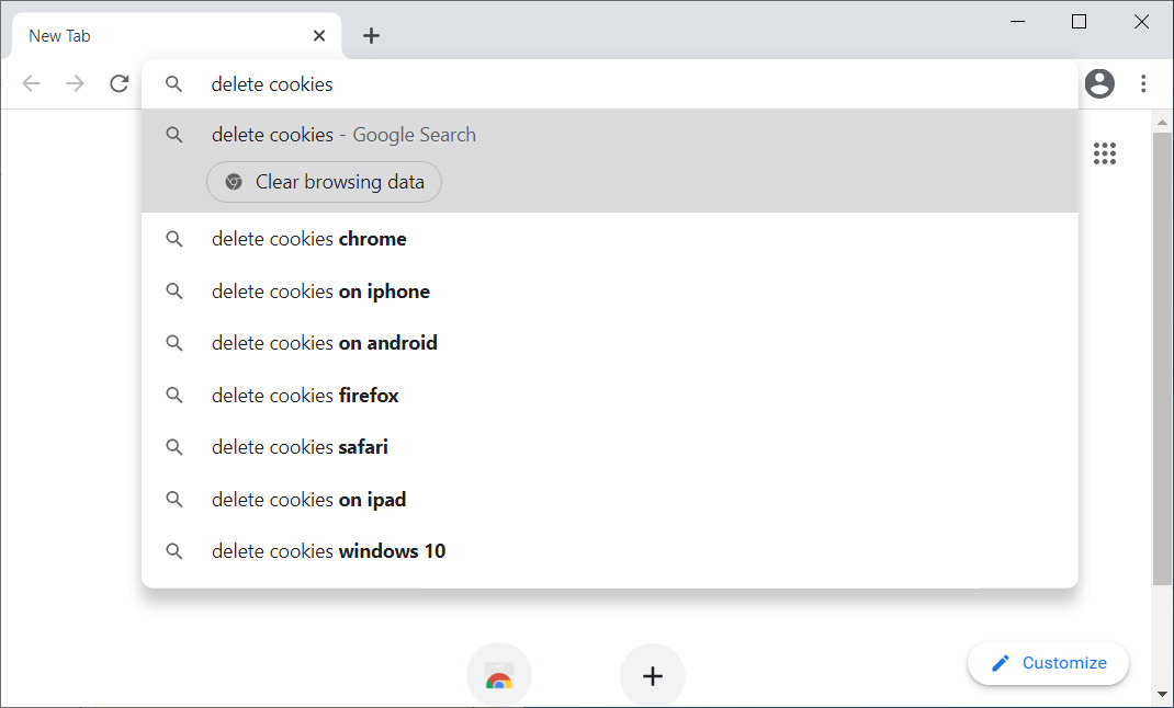 Clear browsing data