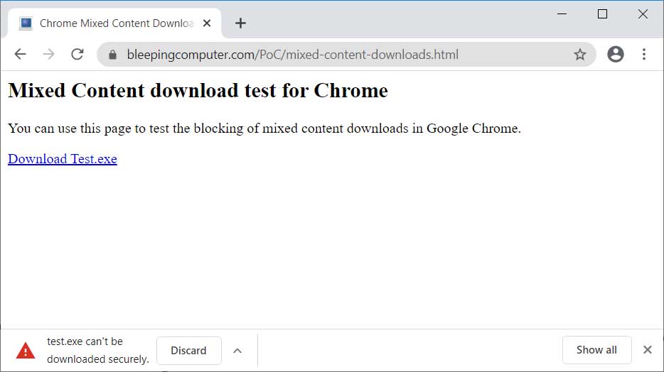 Chrome blocking zip downloads