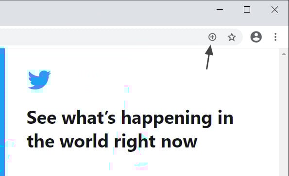 Install PWA button in Google Chrome