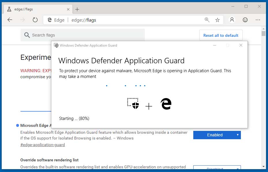 Application Guard in Microsoft Edge