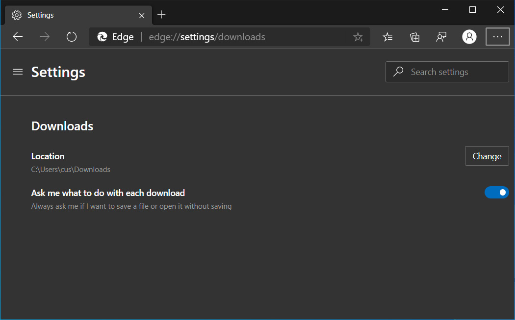 Enable setting