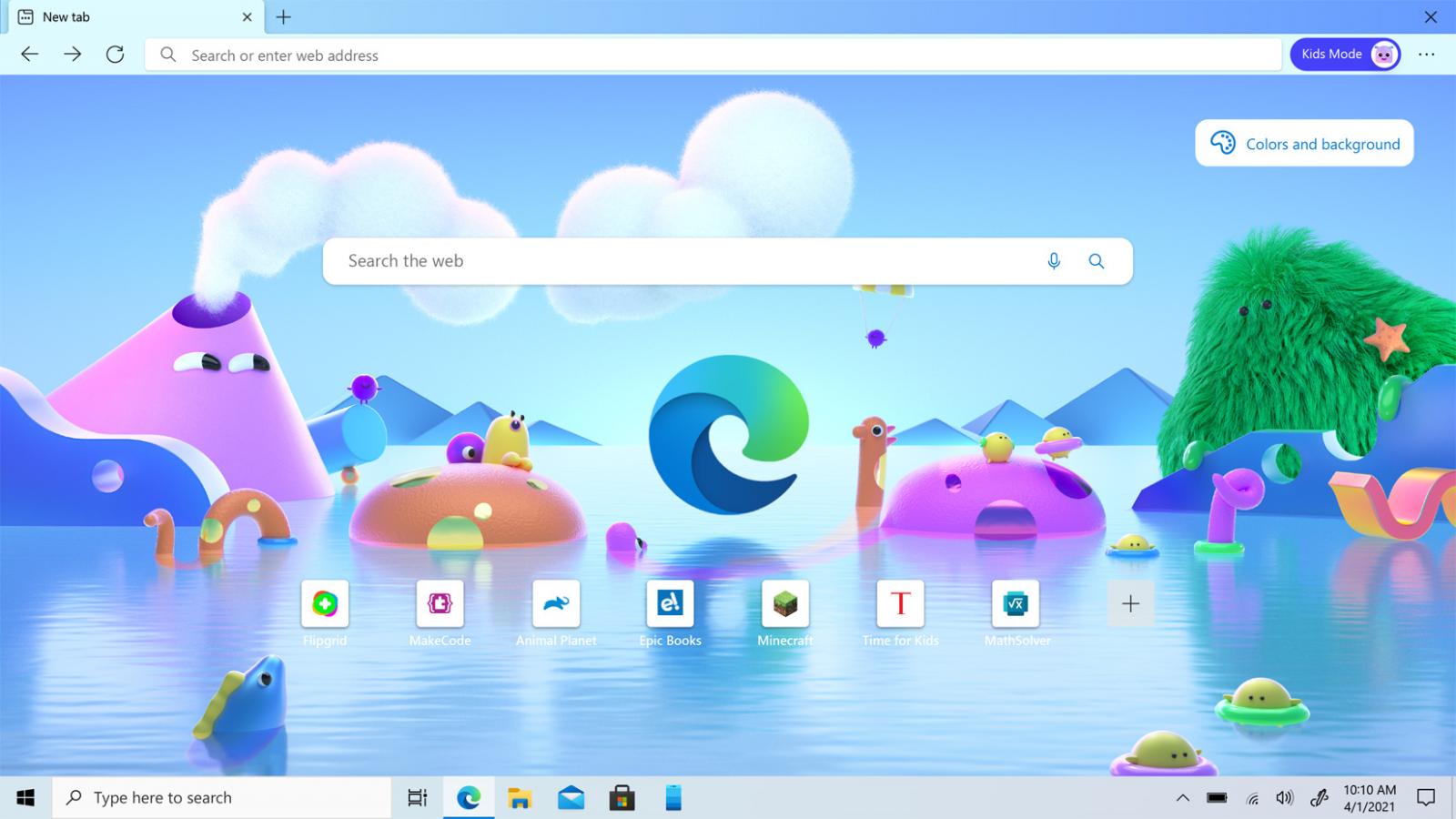 Microsoft Edge Kids Mode for ages 5-8