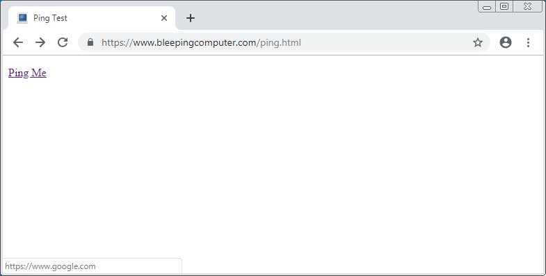 Hover shows link URL, but not ping back URL