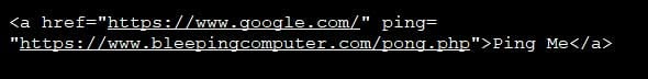Ping HTML Link