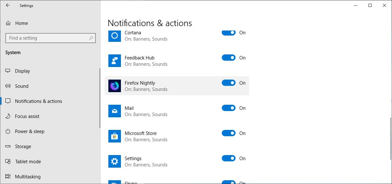 Notifications Enabled for Firefox