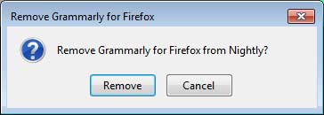 Remove extension confirmation