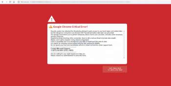 Google Chrome Critical Error Tech Support Scam Image