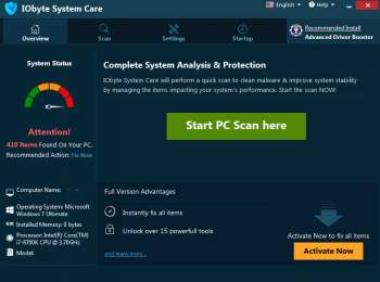 IObyte System Care PUP Image