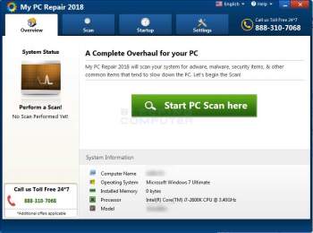Remove the My PC Repair 2018 PUP Image