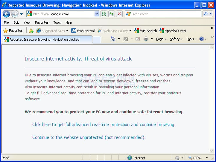 Internet Explorer Hijack