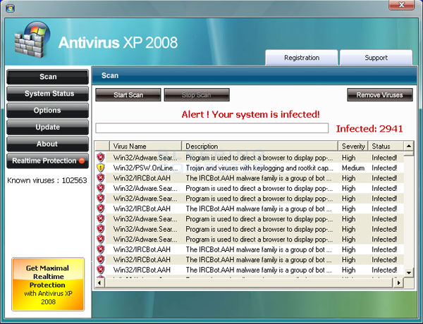 Remove Antivirus 2008 Xp (Removal Guide)