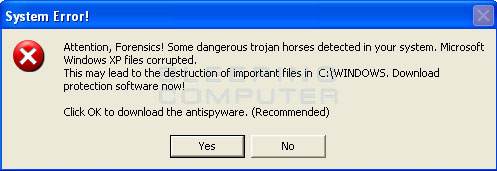 Fake alert for Antivirus XP 2008