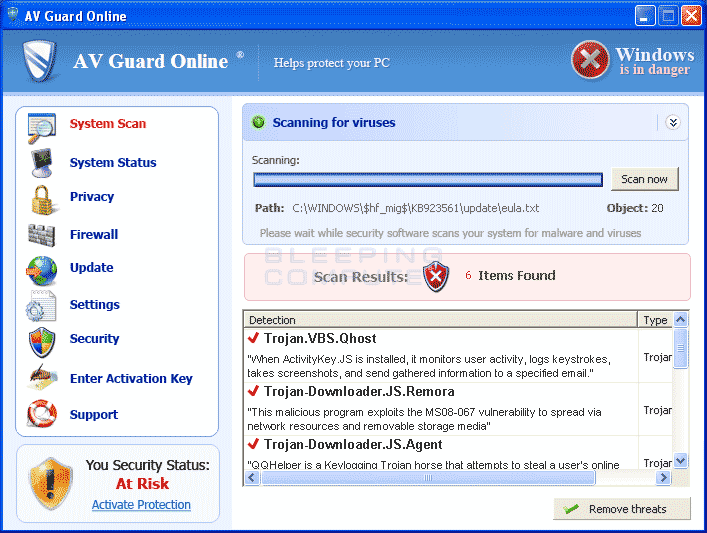 remove av guard online