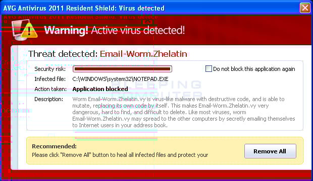 antivirusinfektionsborttagning 2011