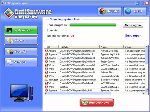 AntiSpywareExpert Scan Results AntiSpywareExpert Scan Results