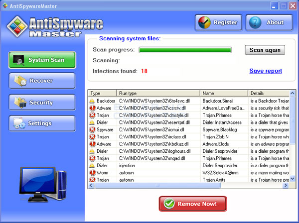 AntiSpywareMaster Scan Results AntiSpywareMaster Scan Results