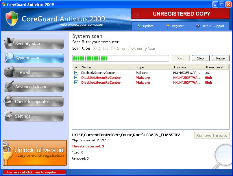 antivirus 2009 webscanner