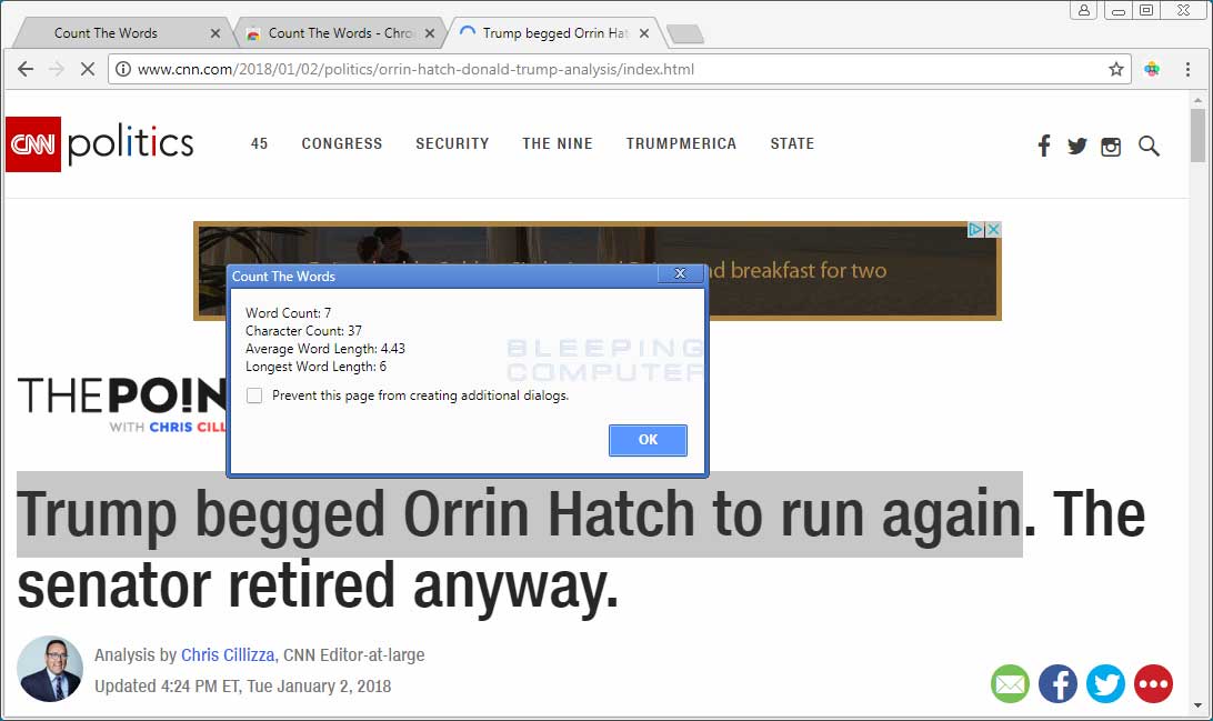 Remove The Count The Words Chrome Extension