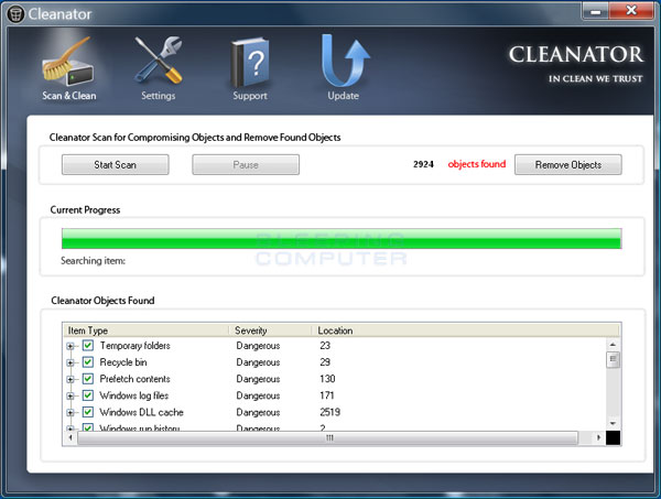 Cleanator Screenshot Cleanator Screenshot