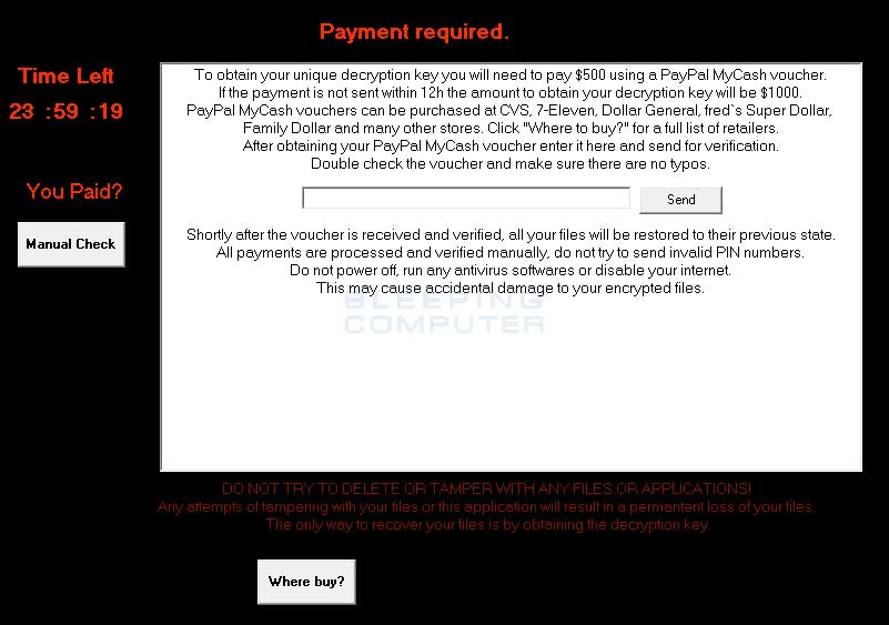 Check Payment Screen