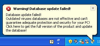 Outdated databases alert