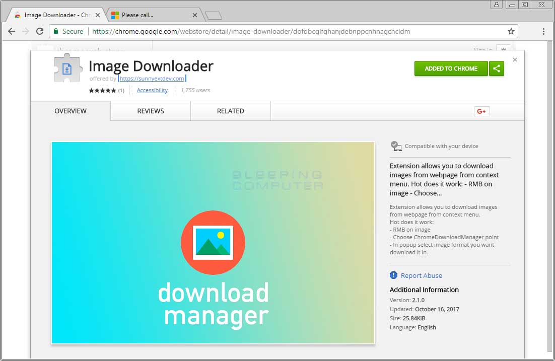 Remove The Image Downloader Chrome Adware Extension