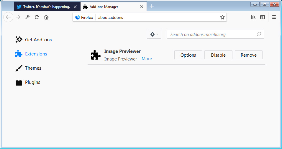 Remove the Image Previewer Miner & Adware Firefox Addon
