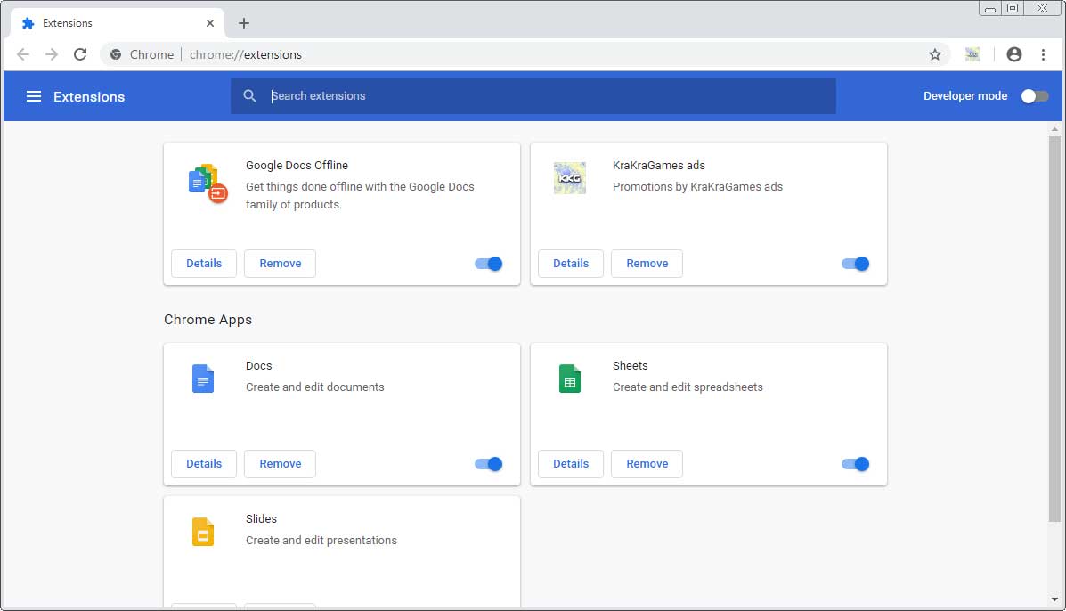 Extension List Extension List