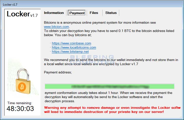 Payment Information Screen