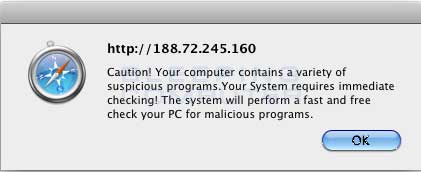 Fake web alert Fake web alert