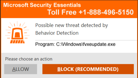 Fake Microsoft Security Essentials Alert