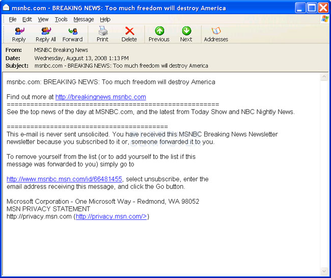 Msnbc Breaking News Removal Guide Uninstall Instructions