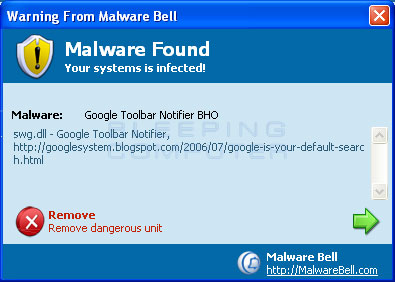Malware Bell Scan Results Malware Bell False Positive