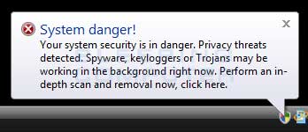 Fake System Danger Alert