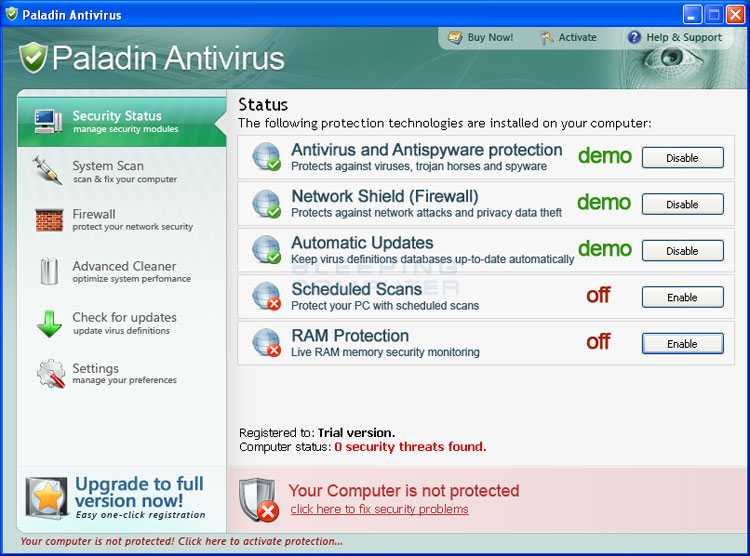 Paladin Antivirus screen shot