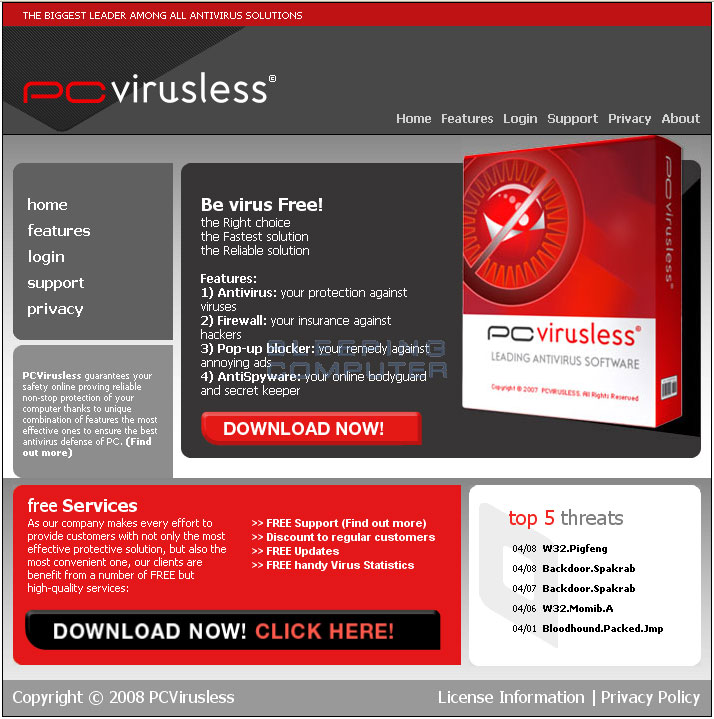 PCVirusless homepage